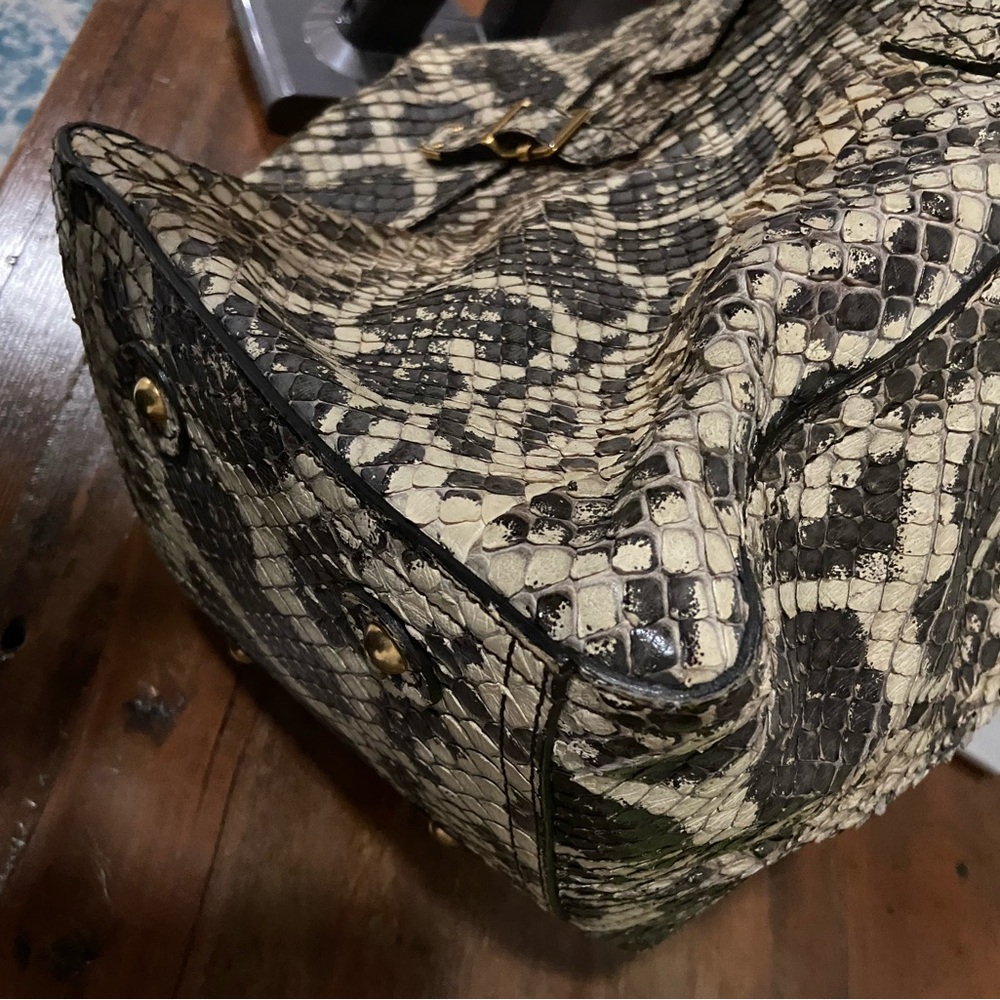 Ysl Rive Gauche Python Large Downtown Tote - image 7